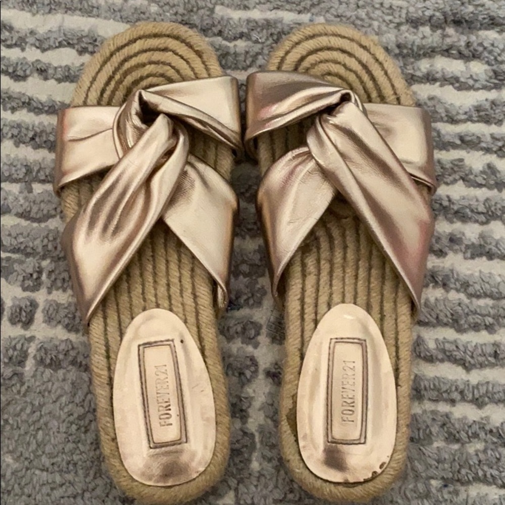 Rose gold forever 21 sandals